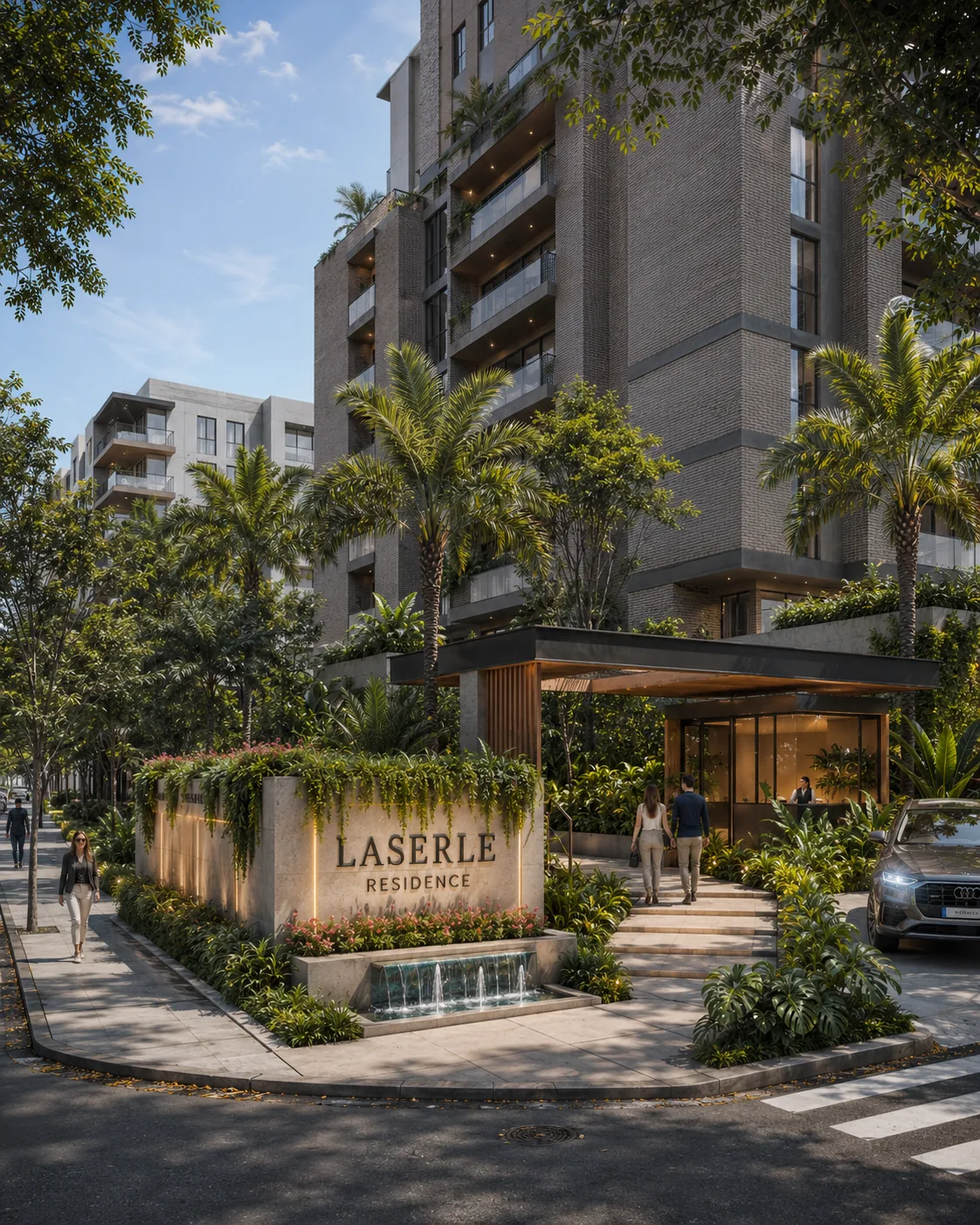 Ingreso y paisajismo residencial